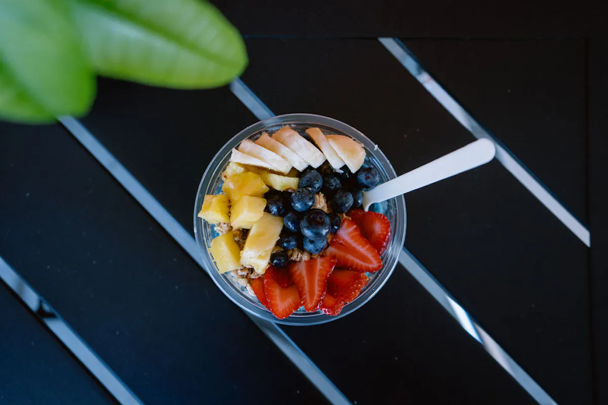 a bowl of food with a fork